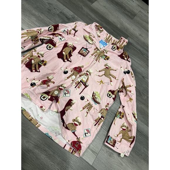 Nick & Nora flannel Pajama Top Full Button Size XXL Soft Warm - Picture 2 of 4